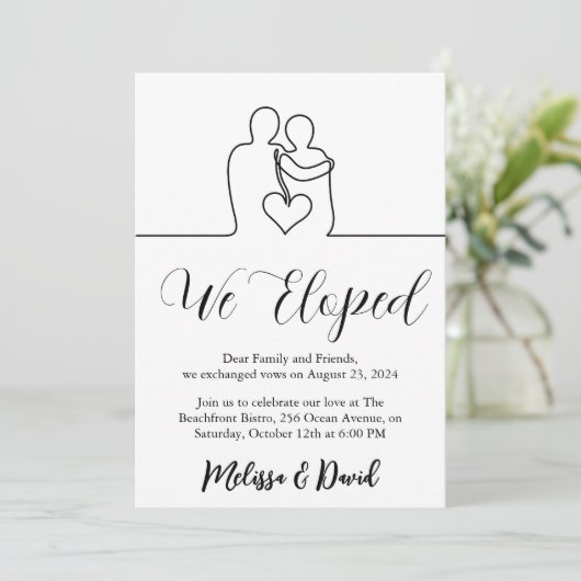 Einladung des Empfangs in Schwarzweiß (Stehend Vorderseite)