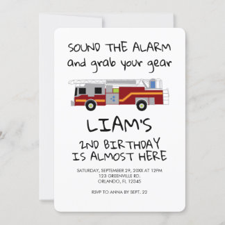 Einladung des Feuerwehrfahrzeugs "Red Stripe"