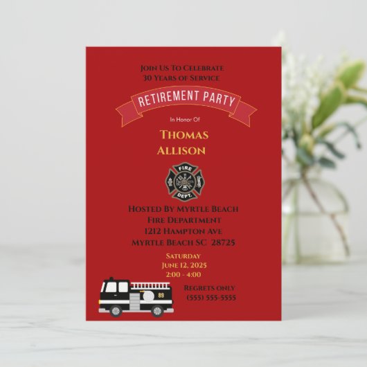 Einladung des Feuerwehrmanns/Feuerwehrführers (Stehend Vorderseite)