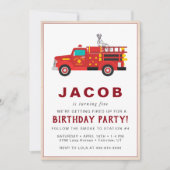 Einladung des Feuerwehrmanns Kindergeburtstag (Vorderseite)