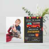 Einladung des Feuerwehrmanns zum Geburtstag (Stehend Vorderseite)