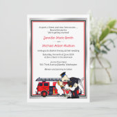 Einladung des Feuerwehrmanns zur Hochzeit (Stehend Vorderseite)
