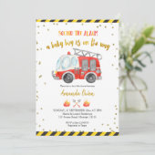 Einladung des Feuerwehrspielers Boy Baby Shower (Stehend Vorderseite)