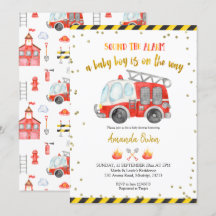 Einladung des Feuerwehrspielers Boy Baby Shower