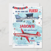 Einladung des Flugzeugs zum Geburtstag (Vorderseite)