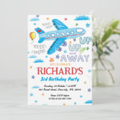 Einladung des Flugzeugs zum Geburtstag, Handzeiche (Stehend Vorderseite)