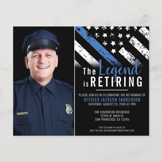 Einladung des Fotos des Party für die Polizeieinzi (Vorderseite)