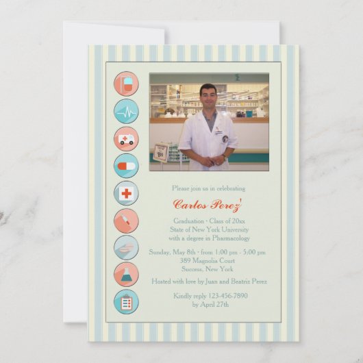 Einladung des Fotos für den Abschluss (Vorderseite)