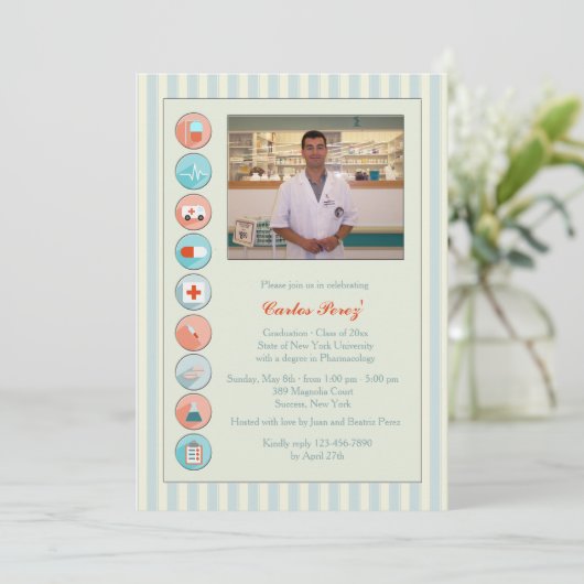 Einladung des Fotos für den Abschluss (Stehend Vorderseite)