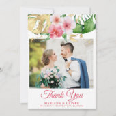 Einladung des Fotos Tropical Palms zum Hochzeitsta (Vorderseite)