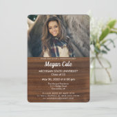 Einladung des Fotos von Holzkörnern (Stehend Vorderseite)