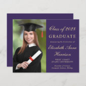 Einladung des Fotos zur Lila Graduierung (Vorne/Hinten)