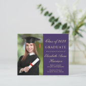 Einladung des Fotos zur Lila Graduierung (Stehend Vorderseite)