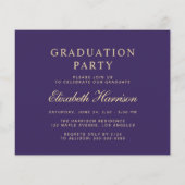 Einladung des Fotos zur Lila Graduierung (Rückseite)