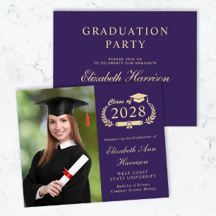 Einladung des Fotos zur Lila Graduierung