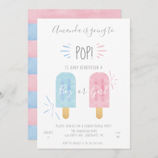 Einladung des Geschlechts, Junge oder Mädchen (Vorne/Hinten)