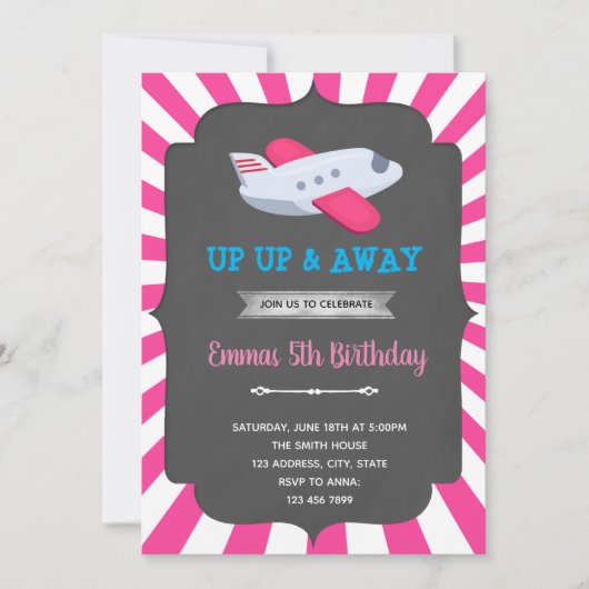 Einladung des Girl-Flugzeugs (Vorderseite)