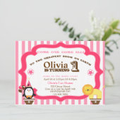 Einladung des Girly 1st Birthday Circus (Stehend Vorderseite)