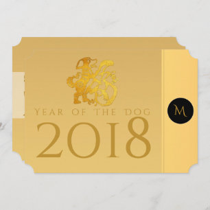 Einladung des Goldhundes Papercut 2018 Monogramm