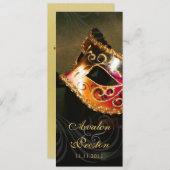 Einladung des Goldmasquerade-Hochzeitsprogramms (Vorne/Hinten)