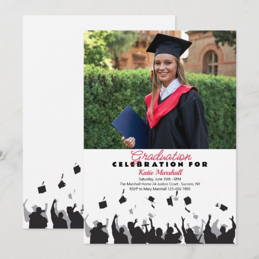 Einladung des Graduate Foto (Vorne/Hinten)