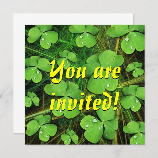 Einladung des Green Kleeblatt St Patrick's Day (Vorne/Hinten)