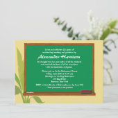 Einladung des Grüne Chalkboard-Lehrers zur Altersv (Stehend Vorderseite)