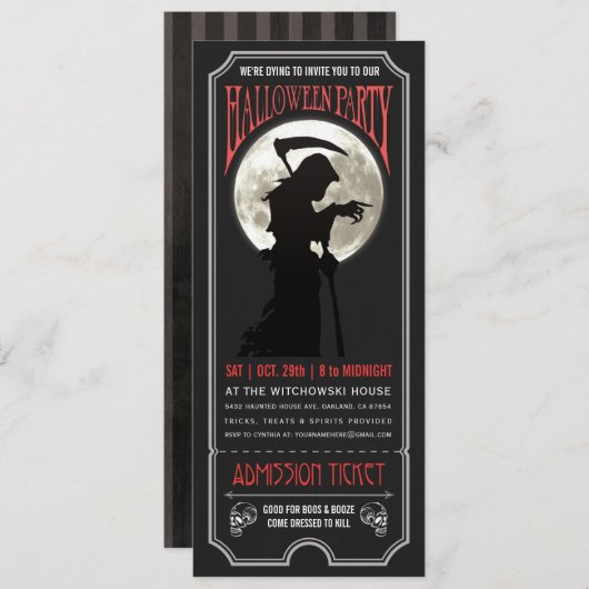 Einladung des Halloween-Party (Vorne/Hinten)