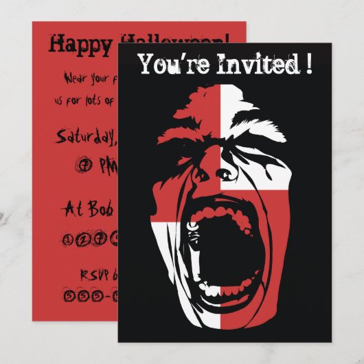 Einladung des Halloween-Party (Vorne/Hinten)