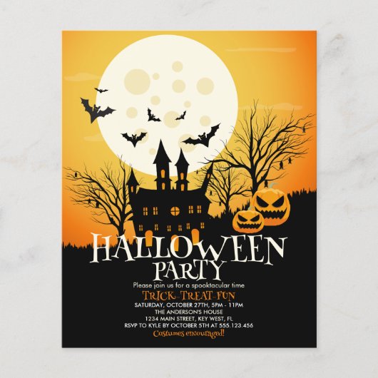 Einladung des Halloween-Party Flyer (Vorne)