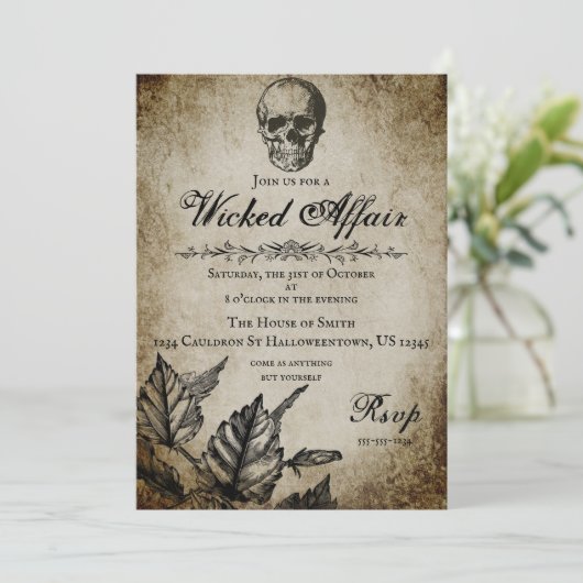 Einladung des Halloween-Party "Wicked Affair" (Stehend Vorderseite)