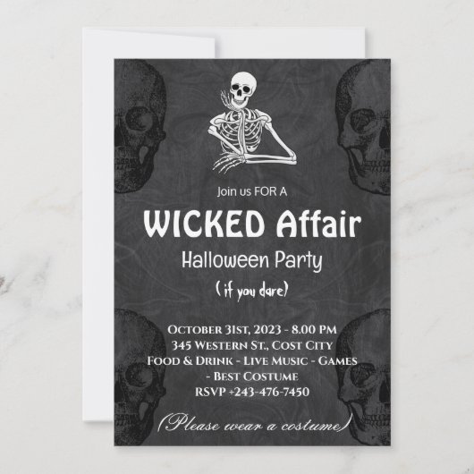 Einladung des Halloween-Party "Wicked Affair" (Vorderseite)