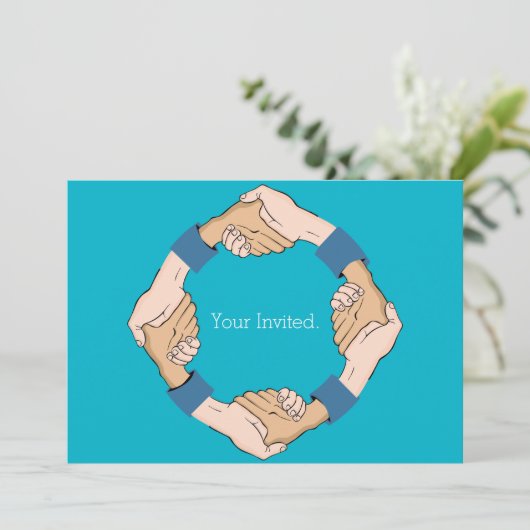 Einladung des Handshake Circle (Stehend Vorderseite)