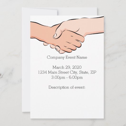 Einladung des Handshake Circle (Rückseite)