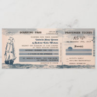 Einladung des Hochzeit in Urlaubsort-Tickets