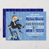 Einladung des Hora Chair Tanzes Bar Bat Mitzvah (Vorne/Hinten)