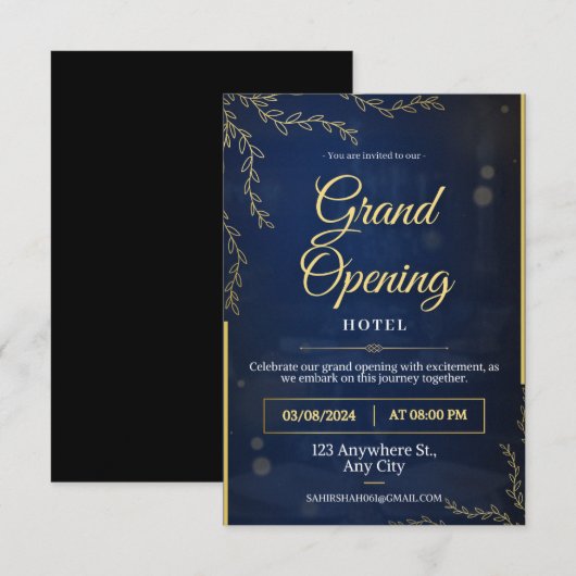 Einladung des Hotels Flat Card (Vorne/Hinten)