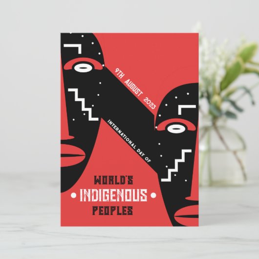 Einladung des indigenen Volkstags (Stehend Vorderseite)