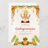 Einladung des indischen Hauses Gruhapravesam (Vorne/Hinten)