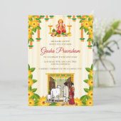 Einladung des indischen Hauses Gruhapravesam (Stehend Vorderseite)