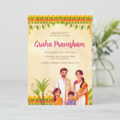 Einladung des indischen Hauses Gruhapravesam (Stehend Vorderseite)
