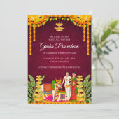 Einladung des indischen Hauses Gruhapravesham (Stehend Vorderseite)