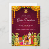Einladung des indischen Hauses Gruhapravesham (Vorne/Hinten)