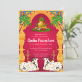 Einladung des indischen Hauses Gruhapravesham (Stehend Vorderseite)