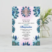 Einladung des Indischen Pfauenführers "Annaprashan (Stehend Vorderseite)