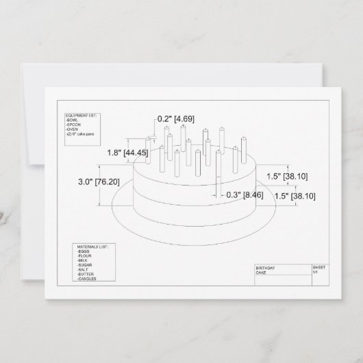 Einladung des Ingenieurs zum Geburtstag (Vorderseite)