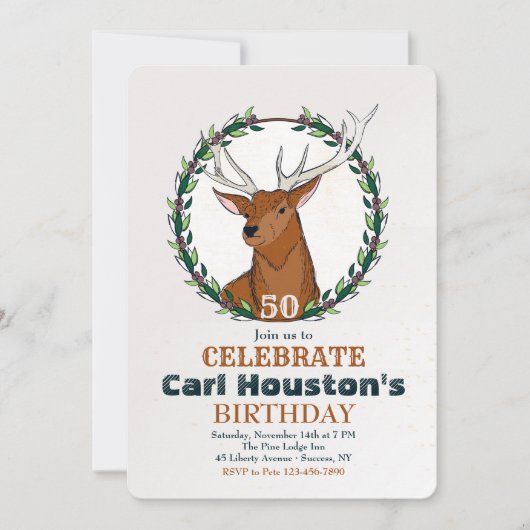 Einladung des Jägers zum Geburtstag (Vorderseite)