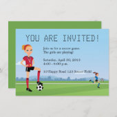 Einladung des jungen Mädchenfußballspiels (Vorne/Hinten)