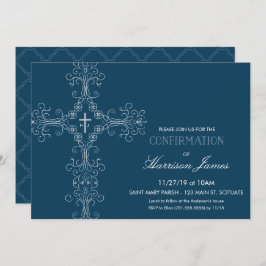 Einladung des Jungen zur Bestätigung mit Kreuz, Mo