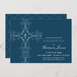 Einladung des Jungen zur Bestätigung mit Kreuz, Mo